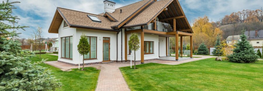 Residential cottage house with courtyard